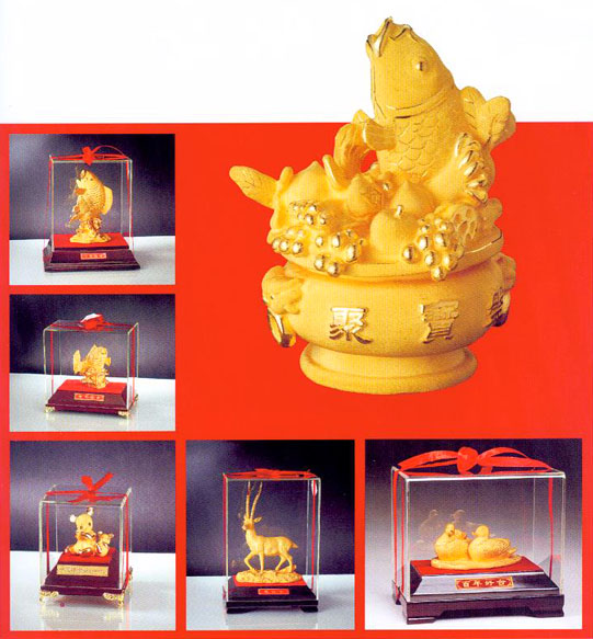 財(cái)絨沙金工藝品 聚寶盆