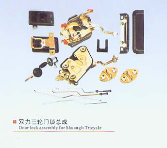 雙力三輪門鎖總成