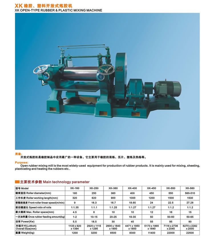 橡膠、塑料開放式煉膠機