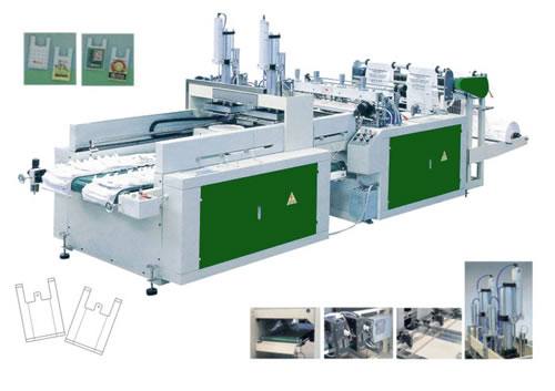 YFG-400*2型雙通道熱封熱切背心袋制袋機