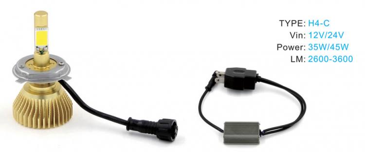  LED汽車前大燈 -> H4-C