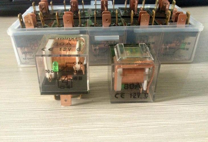 供應(yīng)汽車透明繼電器鐵腳鍍黃銅，銅包鋁線圈80A