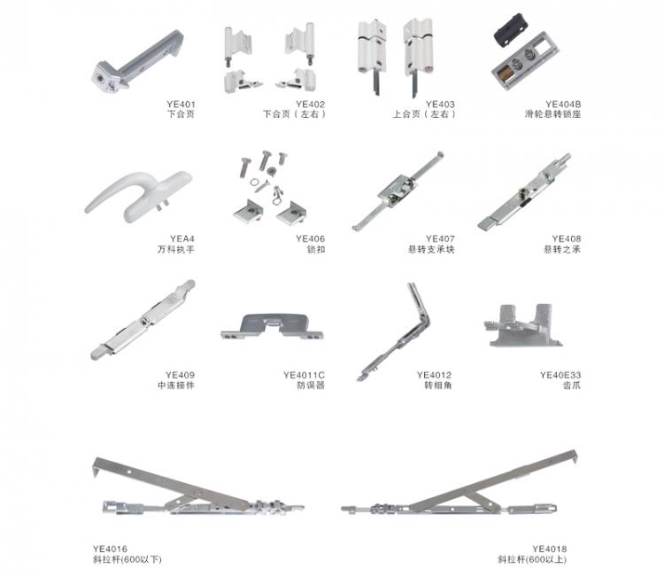 新四代20內開內倒窗零部件