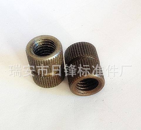 非標(biāo)銅件 嵌件螺母 滾花A型螺母 預(yù)埋圓螺母 滾花螺母
