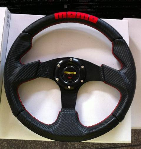 MOMO仿賽車方向盤 PU方向盤 改裝方向盤13寸 通用方向盤