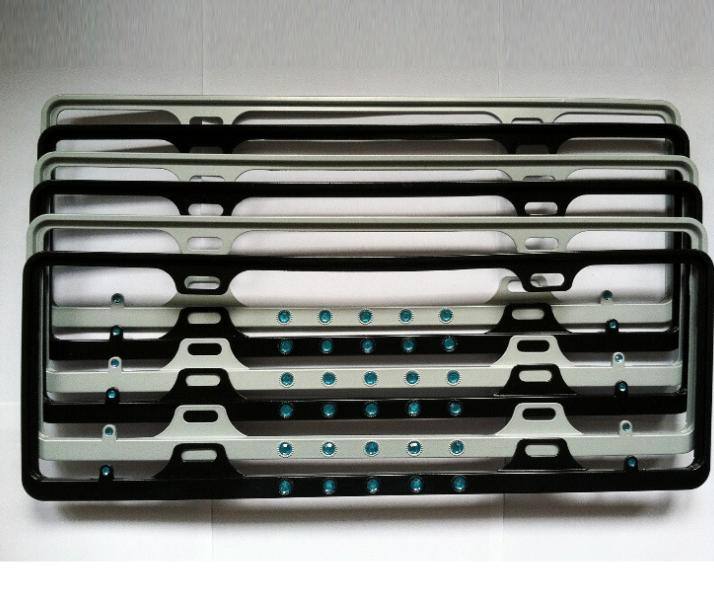 鉆石車牌架 鋅合金牌照框 新交規(guī)不銹鋼車牌框