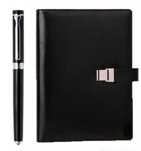 廠家直銷油邊PU仿皮帶活頁金屬夾萬用手冊