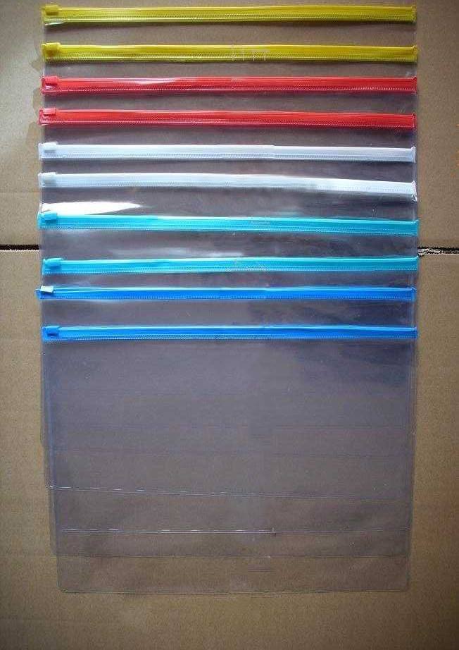 廠家供應透明軟性拉鏈式pvc袋 文件袋 資料袋PVC交頻燙壓袋子