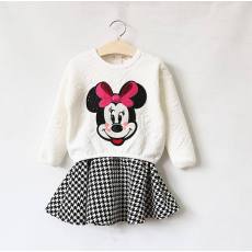 2014秋韓國(guó)米奇套裝空氣棉外套千鳥(niǎo)格半身裙套裝春秋套裝2件浙江