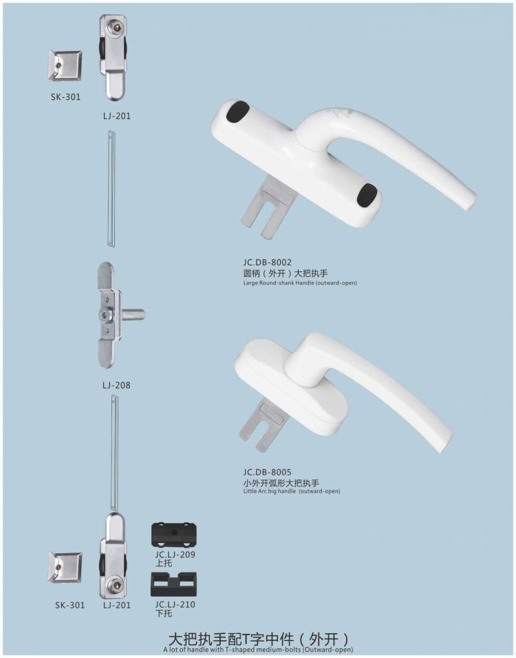 大把執手配T字中件（外開）