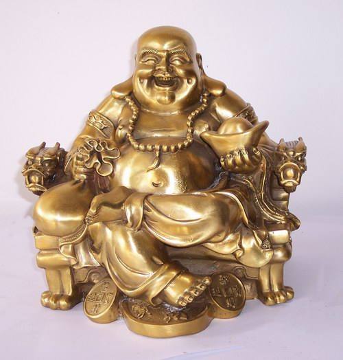 A3587 龍椅彌勒 佛像