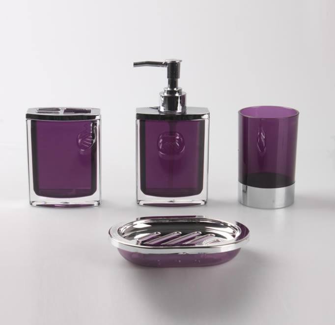 廠家供應 方形電鍍亞克力 衛浴套件 洗漱用具 實用家居