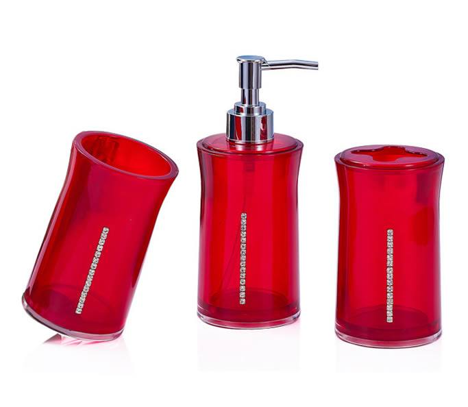 鑲鉆洗漱套裝三件套，如玻璃般晶瑩剔透，質(zhì)地堅固不易碎