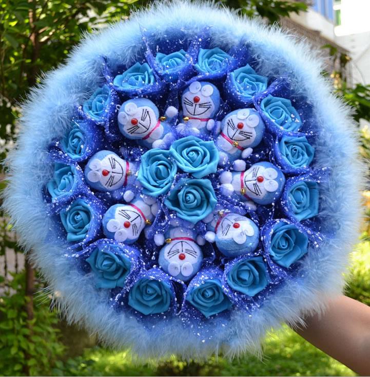 婚慶用品 工廠 仿真玫瑰 卡通花束 創(chuàng)意禮品 批發(fā)代理D57