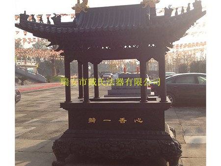銅香爐佛教鑄銅大香爐圓形六龍 柱