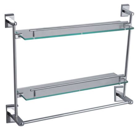 雙層置物架帶桿