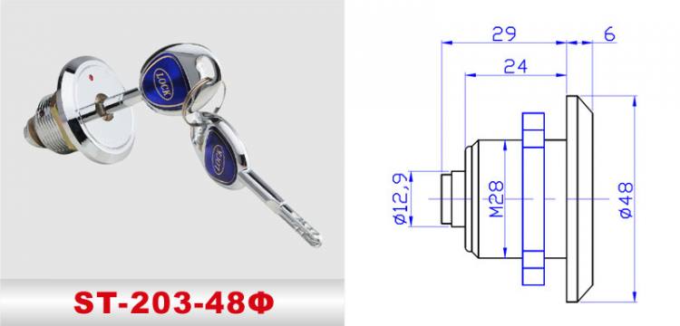 ST-203-48Φ 險箱鎖、防盜鎖、通道鎖