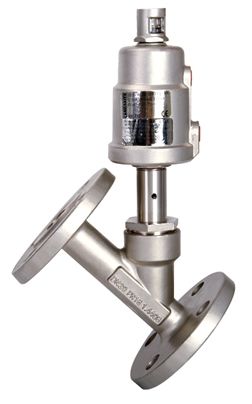 全不銹鋼法蘭氣動角座閥