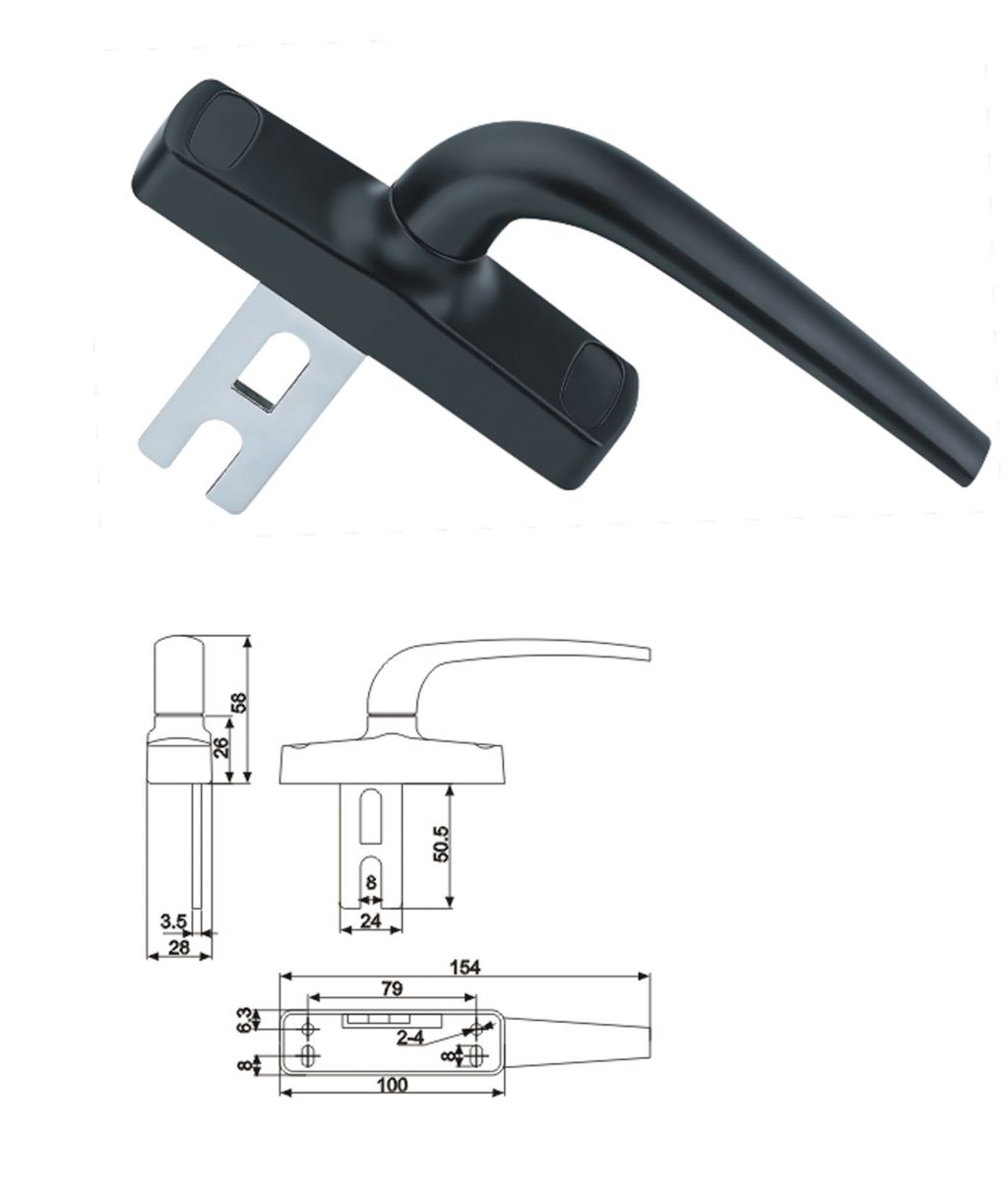 中型外開執手 門窗五金 門窗配件
