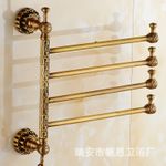 仿古四桿活動浴巾架 精致全銅浴巾架 衛浴掛件