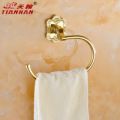 歐式鍍金色雕花毛巾環 鍍金色浴室衛生間毛巾桿五金掛件