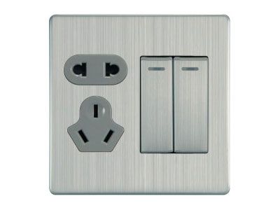 86-C2-014 二位單/雙控帶二、三極插座