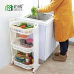 家居百貨塑料收納籃蔬菜儲(chǔ)物架移動(dòng)廚房收納筐