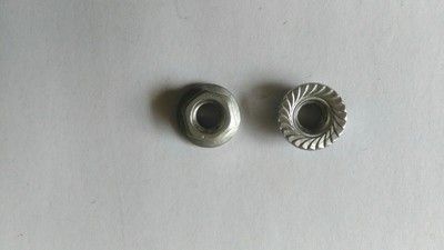 M6鋁法蘭防松帶齒螺母，鋁螺母M6本色