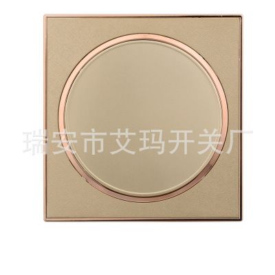 墻壁開關插座香檳金圓形豪華86型一開單控