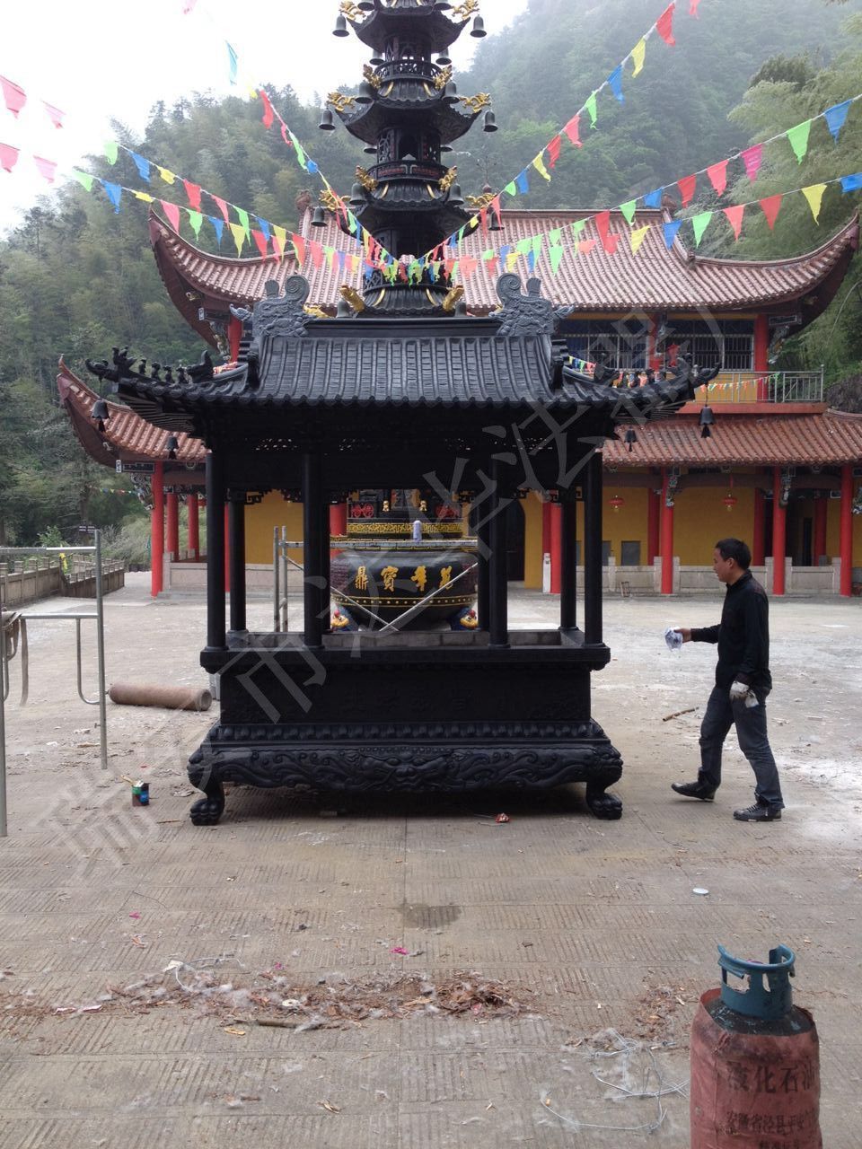 鑄銅古董長方香爐3