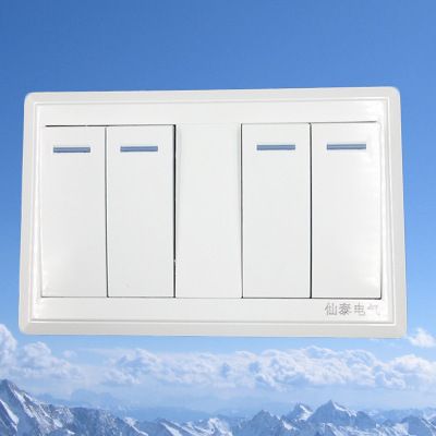 明裝墻壁開關(guān) 家用明裝四開雙控 四位開關(guān)