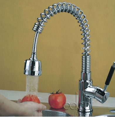 水槽水龍頭 全銅 抽拉式彈簧廚房菜盆水龍頭