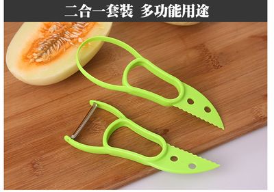日文包裝便利工具水果削皮刮籽果肉分離器套裝削皮去核刀二合1