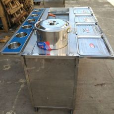 休閑餐飲機(jī)械鐵板燒關(guān)東煮油炸多功能小吃車流動(dòng)快餐手推車