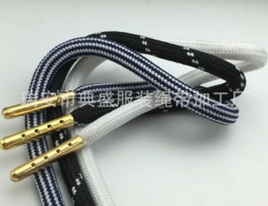 5mm彩色間色黑白色平紋包心滌綸繩褲腰繩帽抽繩批發(fā)滌綸鞋帶