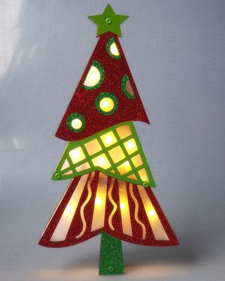 圣誕燈飾 LED圣誕樹 圣誕樹紙質掛件帶燈