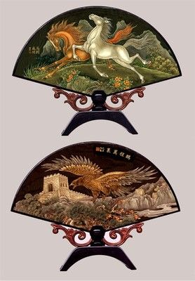 漆器小臺屏 馬到成功 外事商務禮品 仿古小屏風