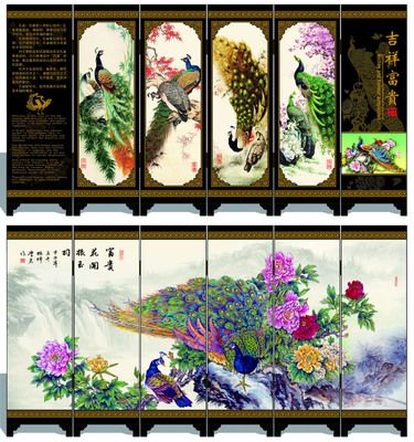 漆器仿古小屏風 吉祥富貴 工藝品 中國特色禮品