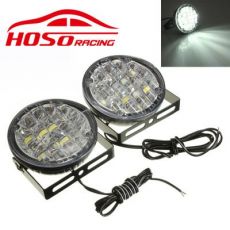 12v汽車(chē)改裝通用18LED圓形日行燈 日間行車(chē)燈霧燈 LED霧燈改裝燈
