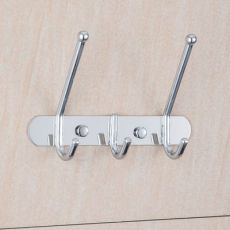 不銹鋼衛(wèi)浴門后掛衣鉤 鳳尾鋅合金三排掛鉤