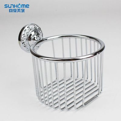 鉻色歐式雕花浴室手紙簍 卷紙簍高檔紙巾架卷紙衛(wèi)生紙架85565G