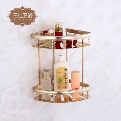 衛(wèi)生間三角置物架雙層浴室墻角置物架壁掛三角架