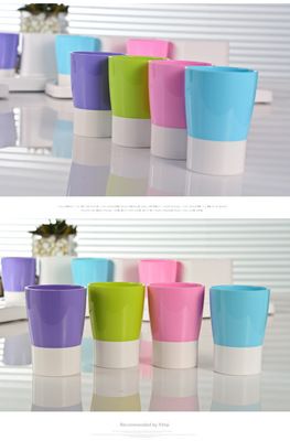 洗漱杯 塑料漱口杯 情侶刷牙杯子 炫彩杯雙色水杯