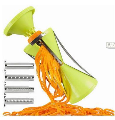 4合1螺旋漏斗切絲器 4款刀片