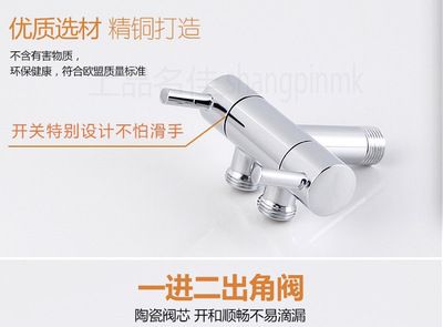 好掛衛浴全銅三角閥兩出水洗馬桶帶婦洗器高壓噴槍衛生間閥門