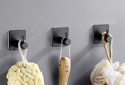 衣鉤掛鉤壁掛衣帽鉤墻壁排鉤鞋柜衣柜掛鉤單鉤黑色304不銹鋼