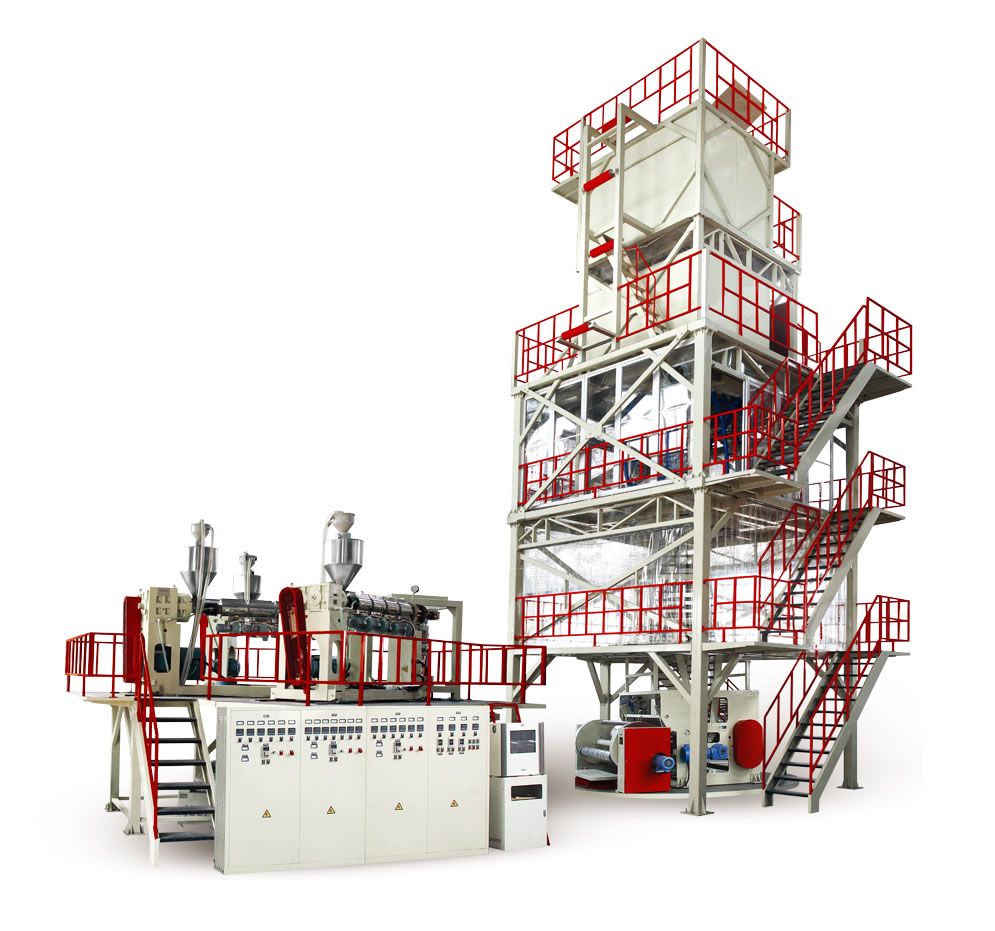  POF三層共擠熱收縮膜吹膜機(jī)組